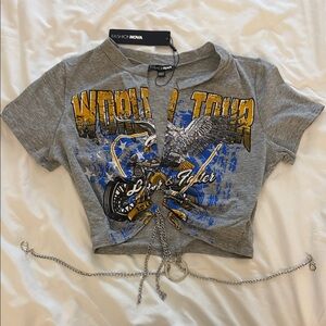 Fashion Nova Gray Graphic Tee